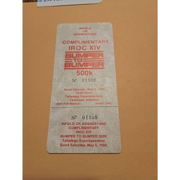 1990 IROC XIV Talladega Tickets Lot x4 Pit Hospitality Village NASCAR May 5 - Picture 5 of 10